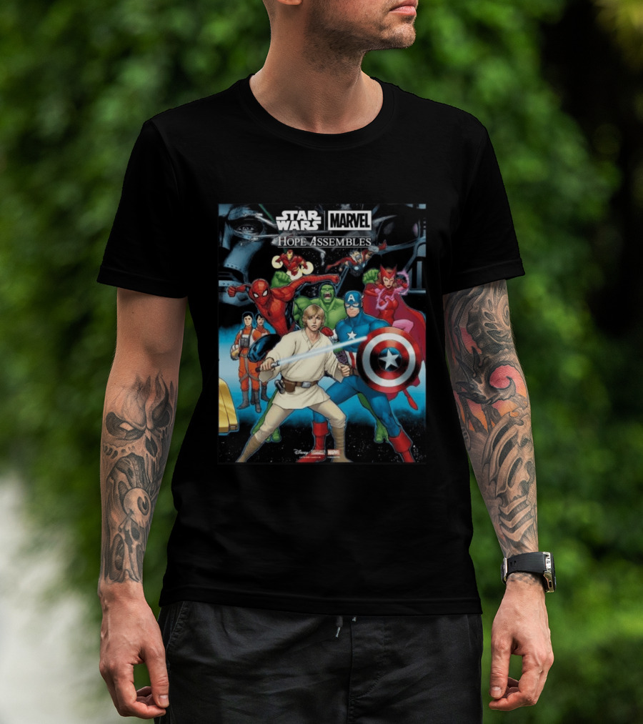 Star Wars Marvel Hope Assembles Crossover Featuring Iconic Heroes T-Shirt