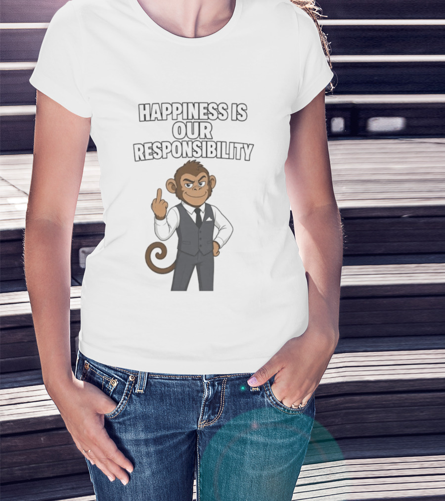 Happiness Is Our Responsibility Monkey In Suit T-Shirt