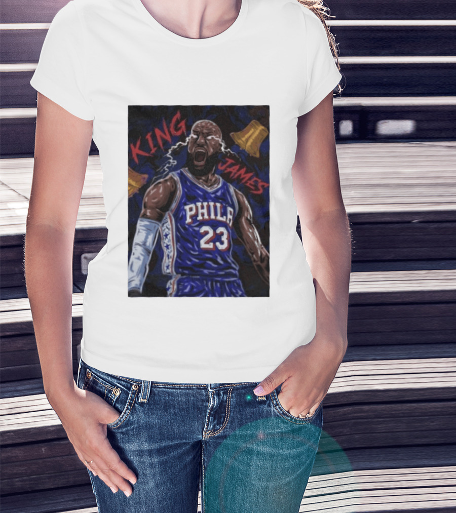 King James No 23 Phila Basketball Philadelphia 76ers T-Shirt
