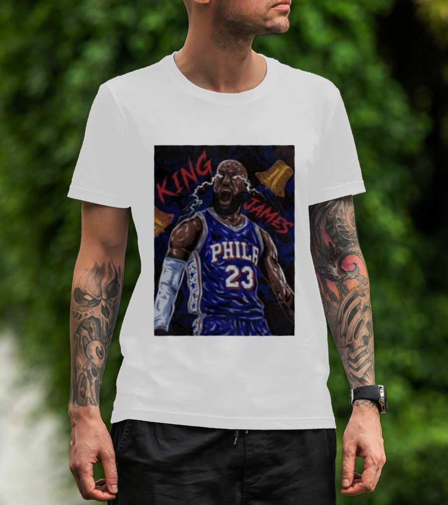 King James No 23 Phila Basketball Philadelphia 76ers T-Shirt