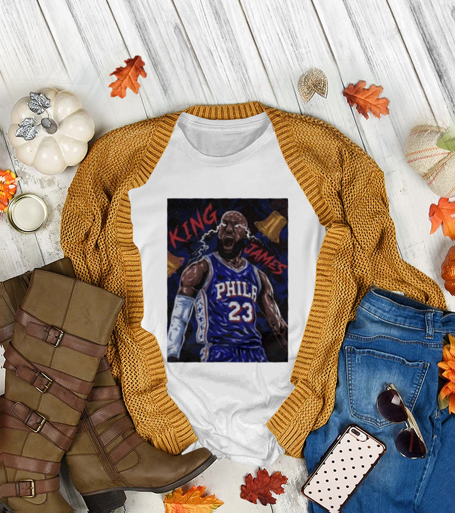 King James No 23 Phila Basketball Philadelphia 76ers T-Shirt
