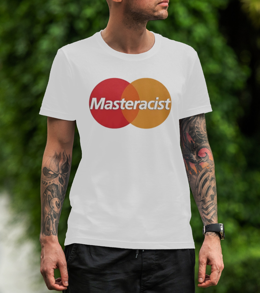 Masteracist Parody Branding With Overlapping Red And Orange Circles T-Shirt