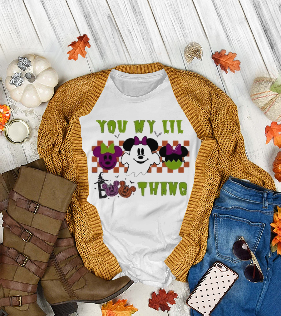 You My Lil Boo Thang Halloween Minnie Mouse Ghost Pumpkins T-Shirt