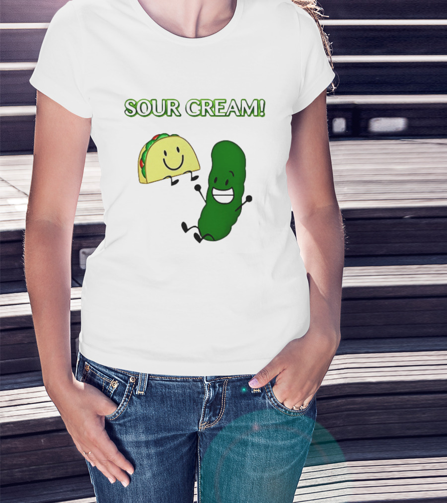 Sour Cream Pickle And Taco Happy Characters T-Shirt