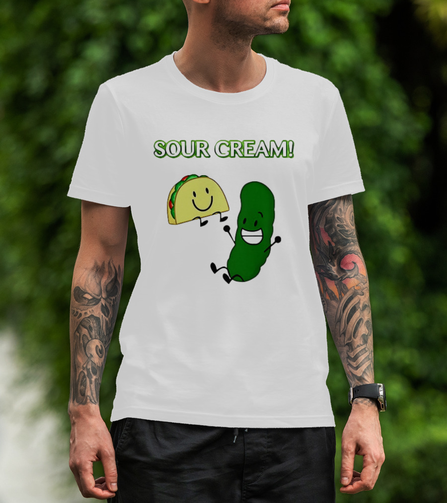 Sour Cream Pickle And Taco Happy Characters T-Shirt