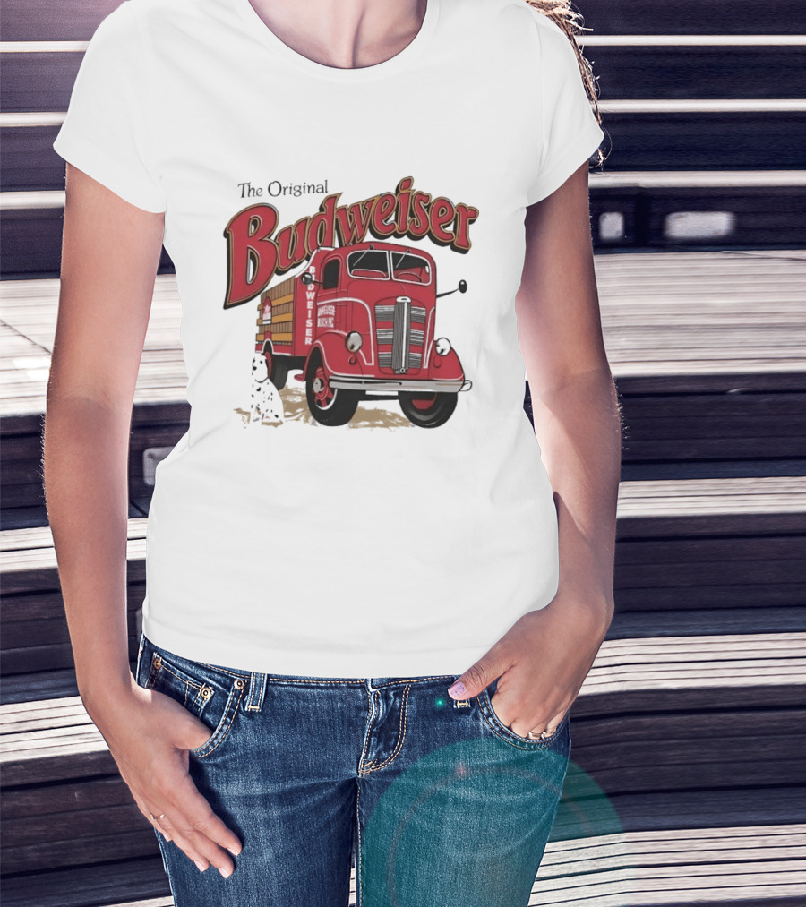 The Original Budweiser Truck With Dalmatian Iconic Beer Brand T-Shirt