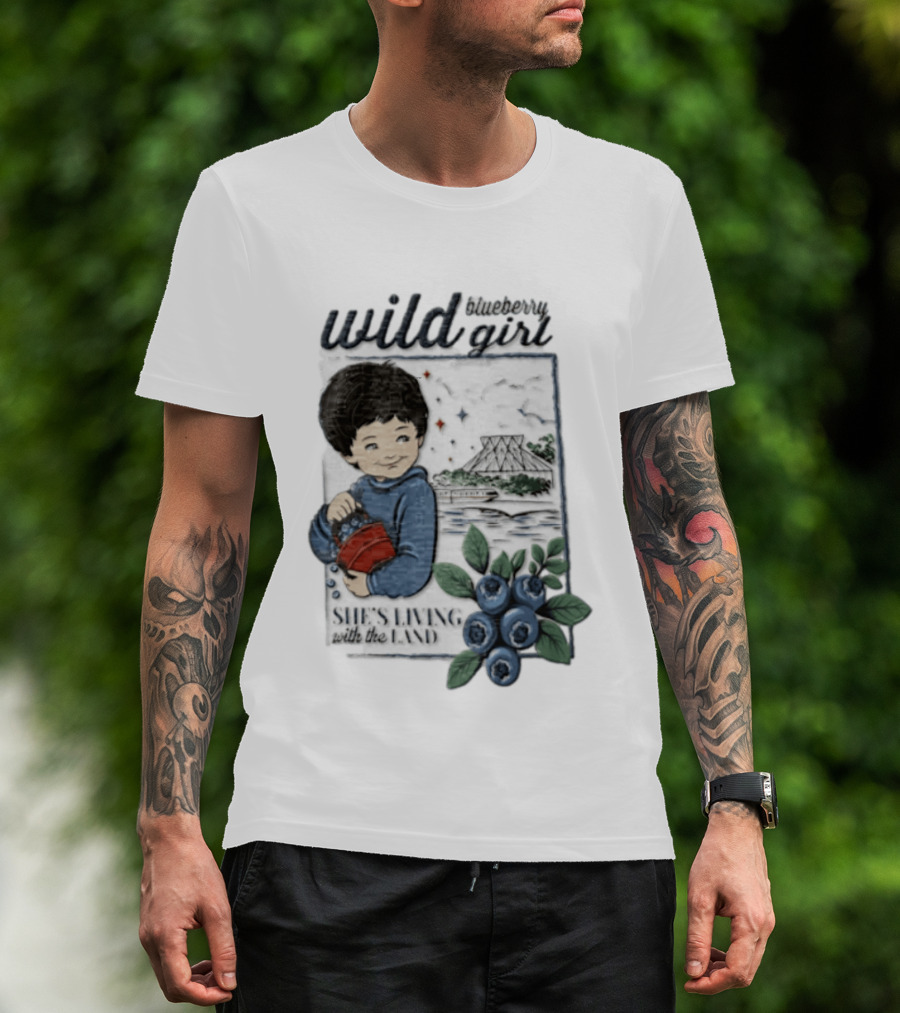 Wild Blueberry Girl She's Living With The Land Young Boy T-Shirt