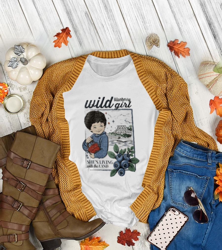 Wild Blueberry Girl She's Living With The Land Young Boy T-Shirt
