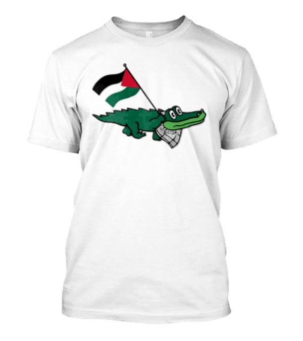 Alligator With Keffiyeh And Red Black Green Flag T-Shirt