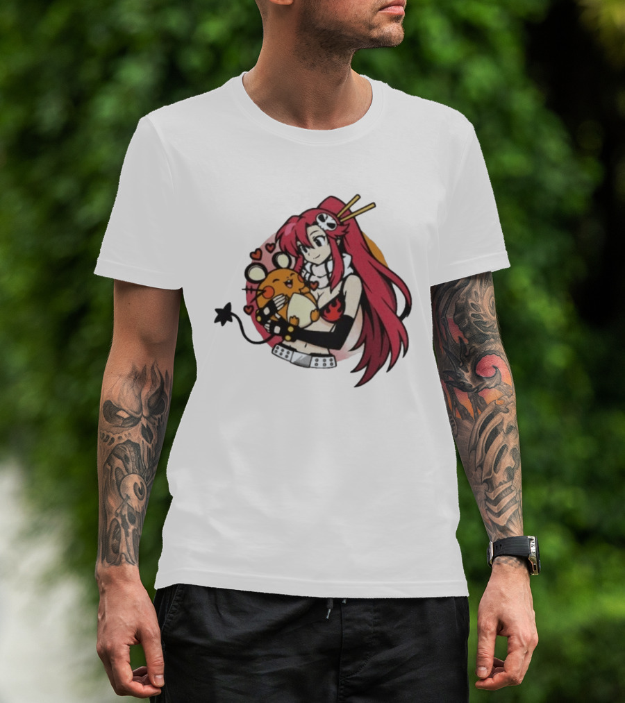 Yoko Littner With Dedenne Inspired Character Art Gurren Lagann T-Shirt