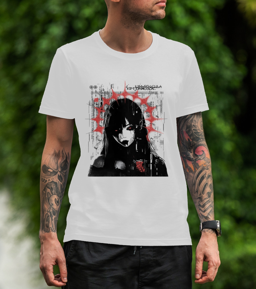 Kim Dracula Glitch Alternative Metal Red Star Burst T-Shirt