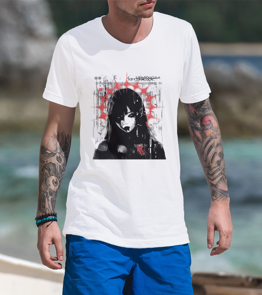 Kim Dracula Glitch Alternative Metal Red Star Burst T-Shirt