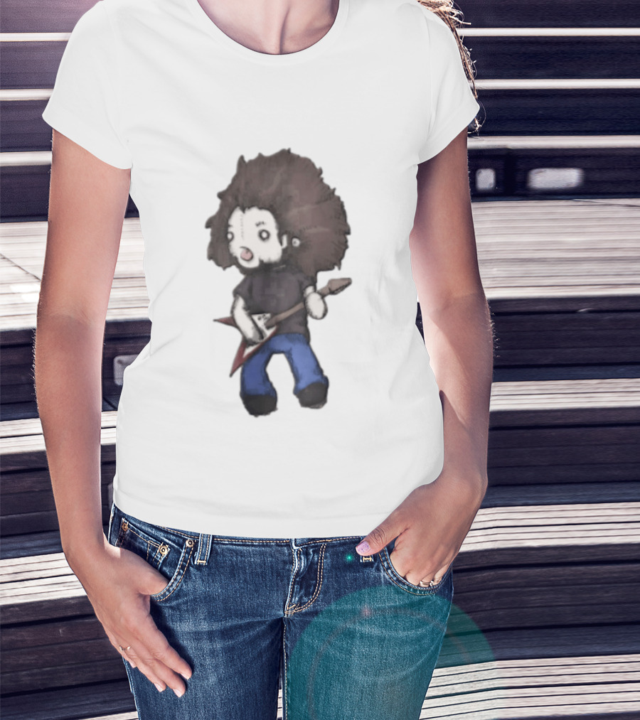 Dimebag Darrell Cartoon Character Flying V Guitar Player T-Shirt
