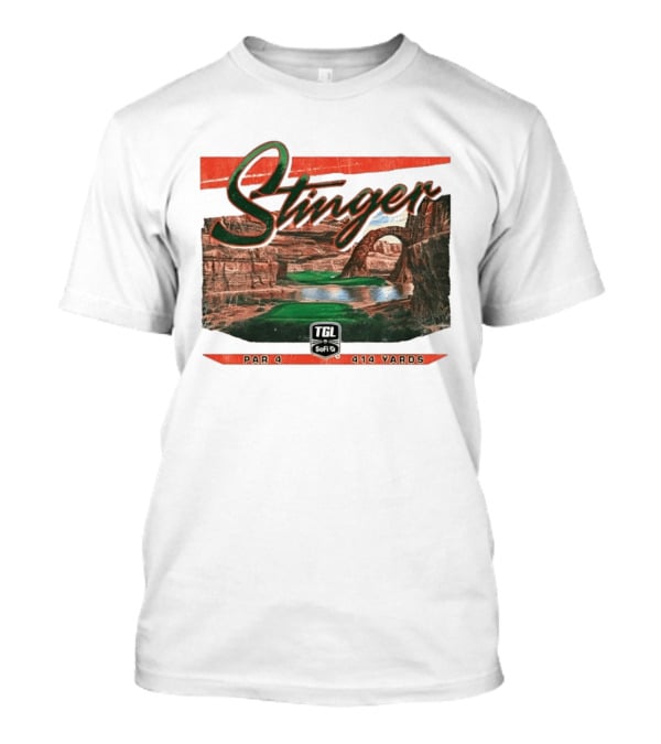 Stinger TGL SoFi Par 4 414 Yards Golf Course Canyon Scene T-Shirt
