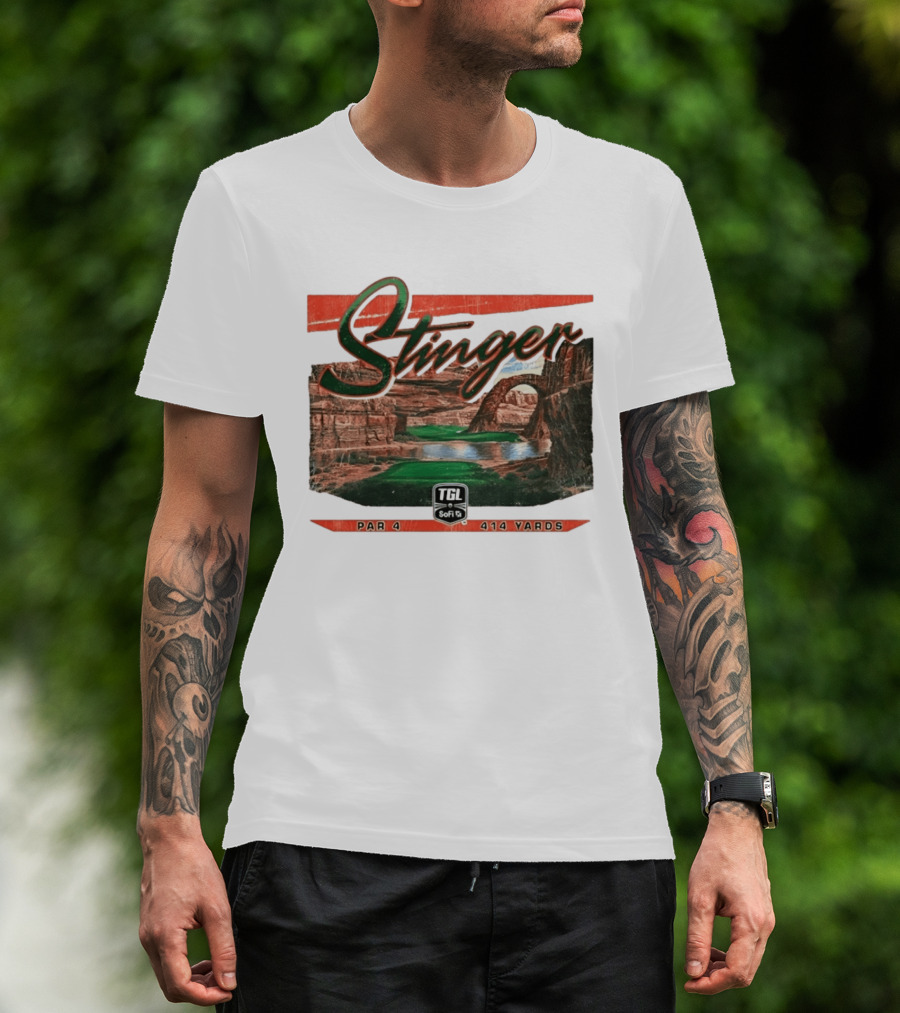 Stinger TGL SoFi Par 4 414 Yards Golf Course Canyon Scene T-Shirt