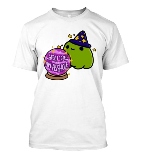 Frog Wizard Starry Hat Crystal Ball You're An Asshole T-Shirt