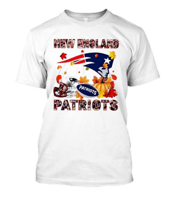 New England Patriots Autumn Leaf Football Celebration 2026 T-Shirt