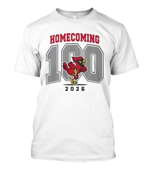 Homecoming 100 Cardinal 2026 School Spirit Red Bird T-Shirt