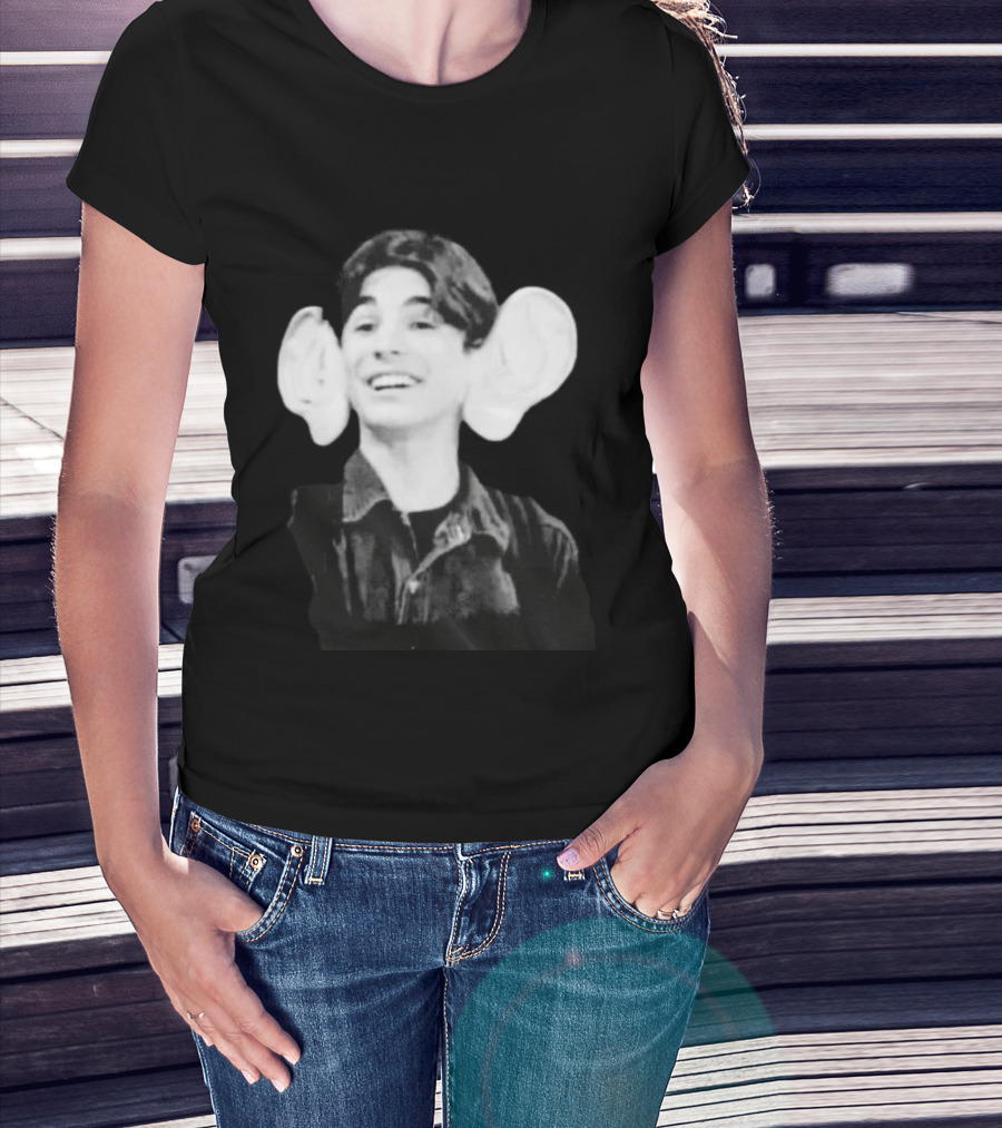 Ear Boy Halftone Surreal Black And White T-Shirt