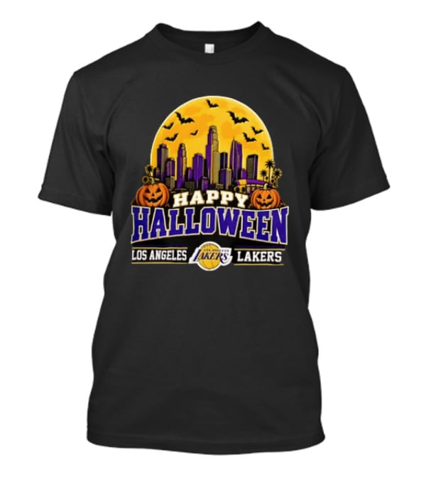 Los Angeles Lakers Happy Halloween City Skyline 2026 T-Shirt