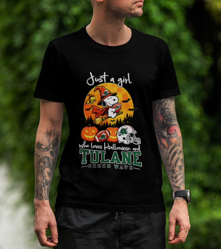 Snoopy Woodstock Halloween Tulane Green Wave 2026 Fan Passion T-Shirt