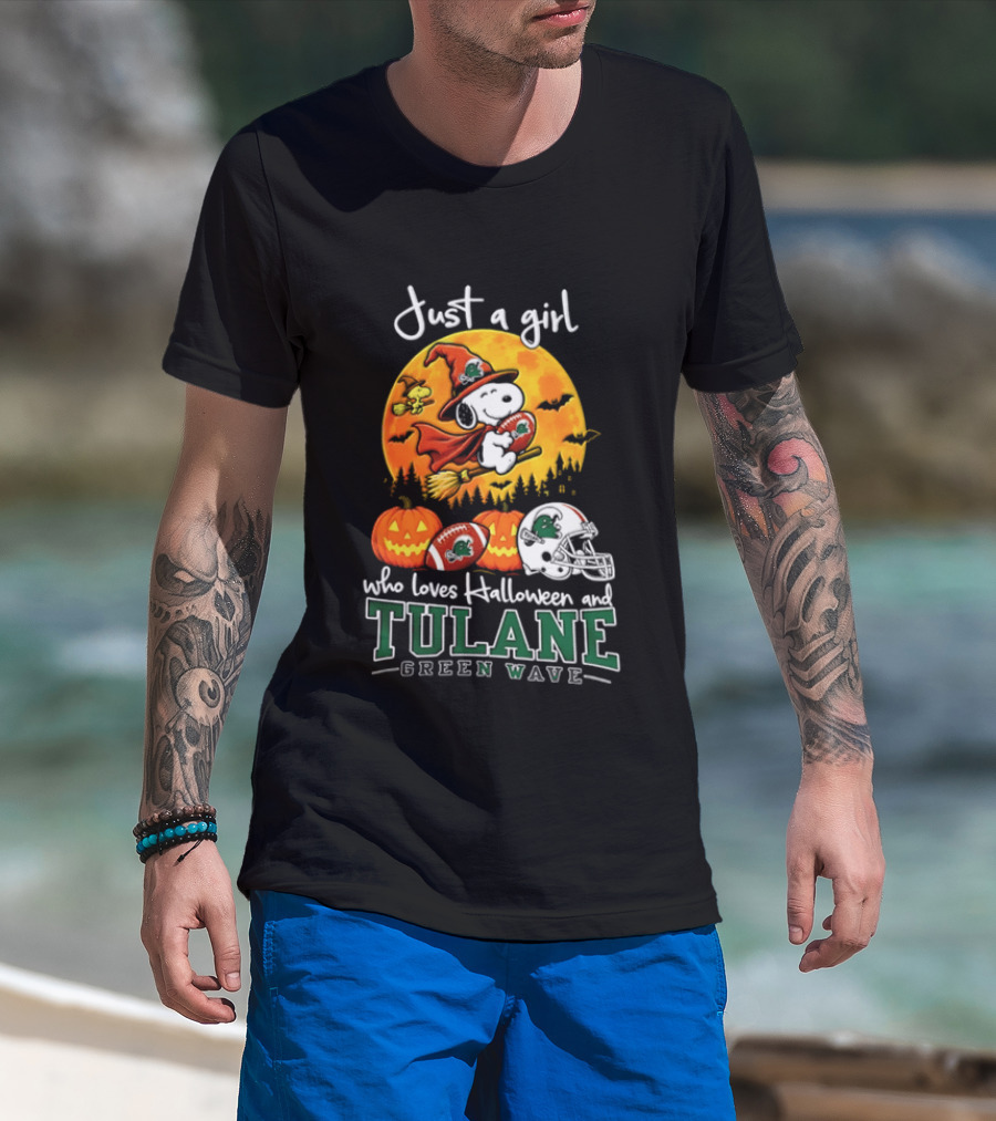 Snoopy Woodstock Halloween Tulane Green Wave 2026 Fan Passion T-Shirt