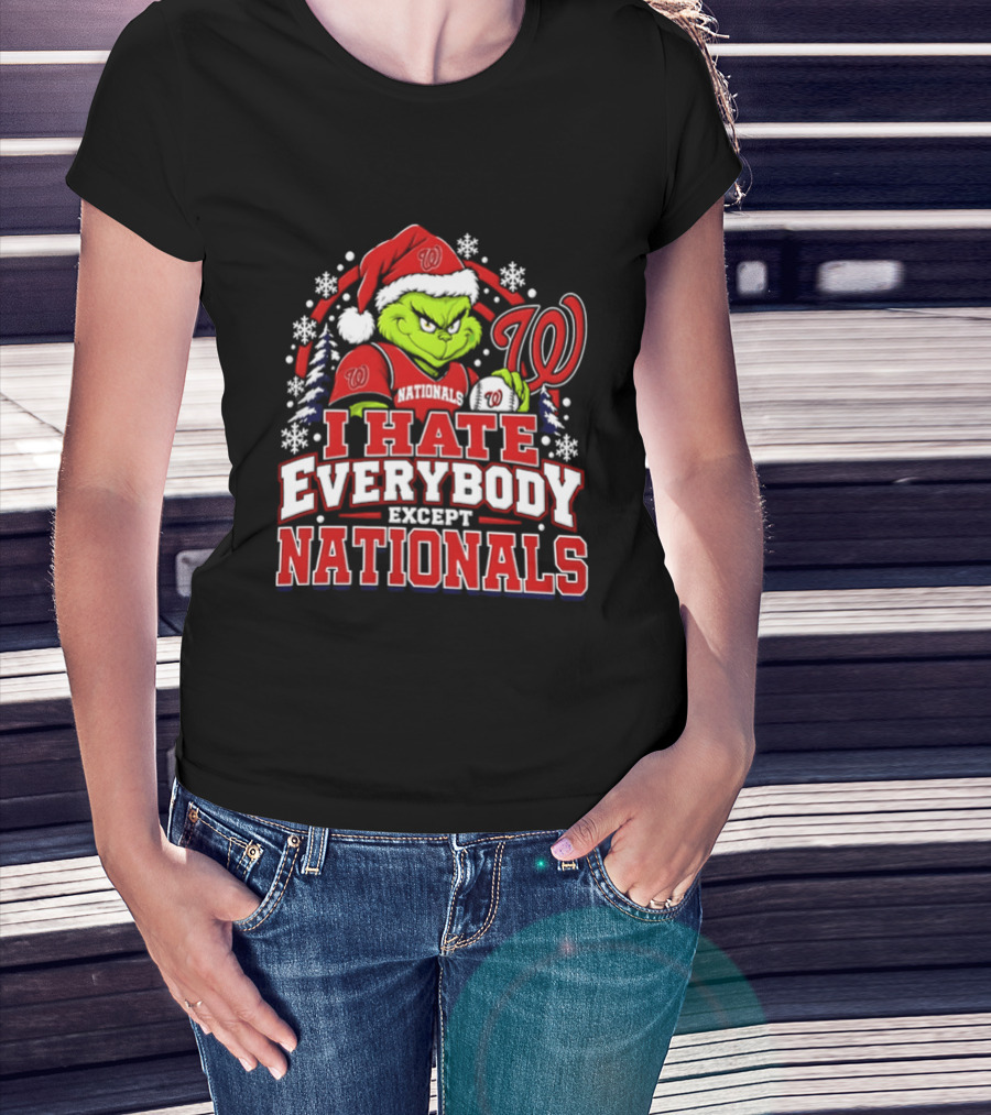 Washington Nationals Grinch I Hate Everybody Except Nationals 2026 T-Shirt