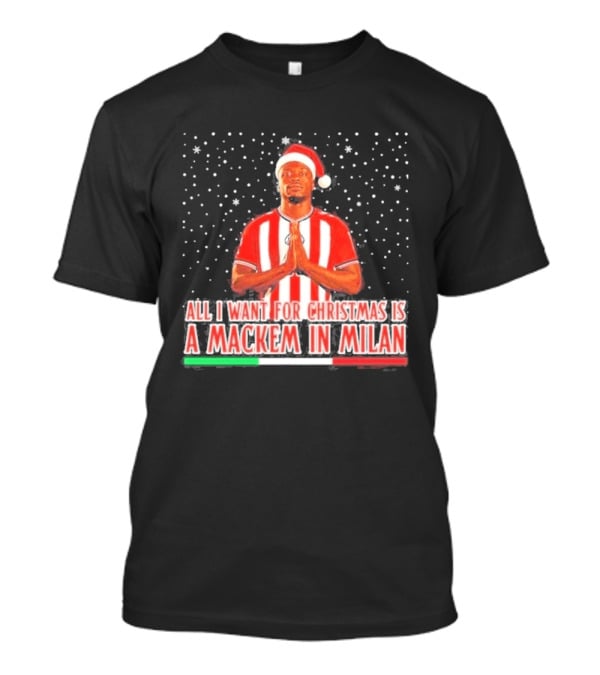 All I Want For Christmas Is A Mackem In Milan Striped Santa Football Holiday T-Shirt