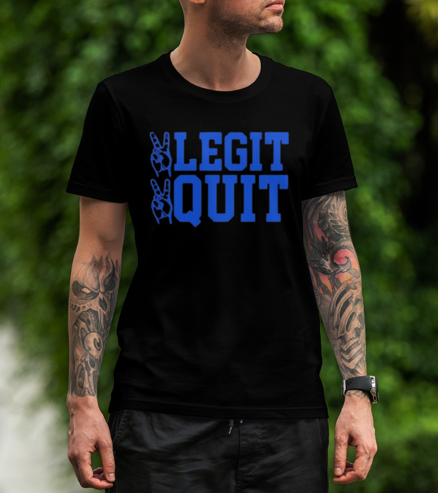 Kentucky 2 Legit 2 Quit UK Basketball Blue Hand Gesture T-Shirt