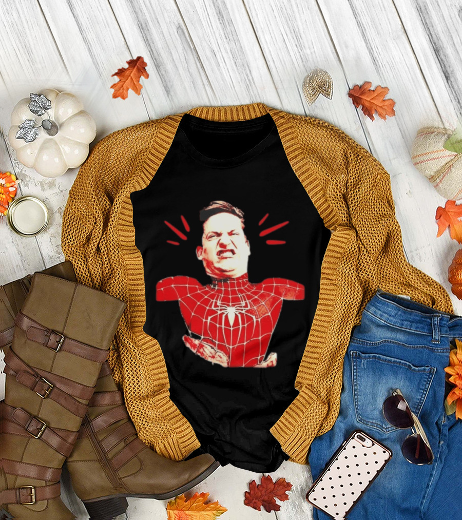 Tobey Maguire Spider Man Bootleg Marvel Red Web Suit T-Shirt