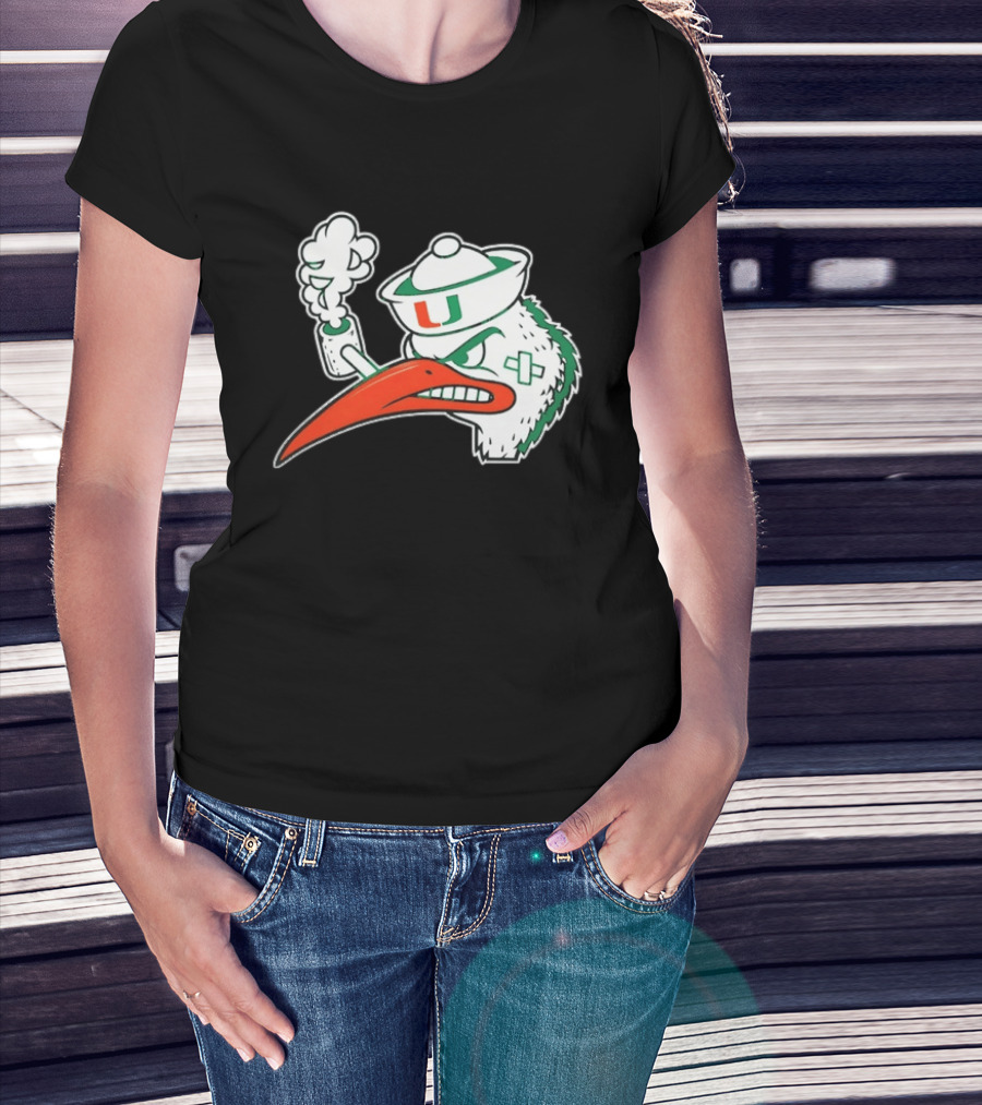 Miami Hurricanes Sebastian The Ibis Smoking Pipe T-Shirt