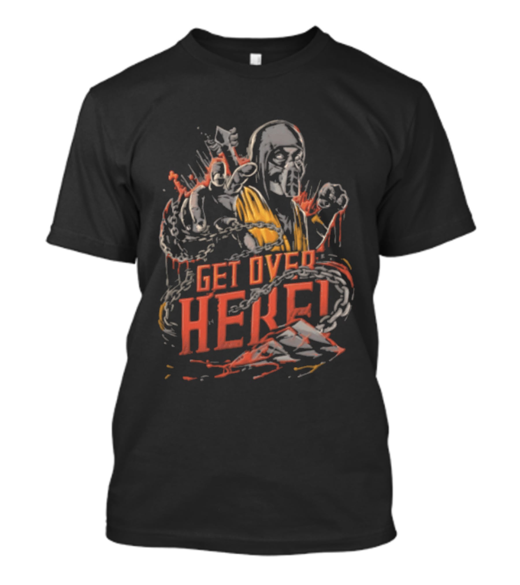 Mortal Kombat Get Over Here Ninja Masked Throwing Chain T-Shirt