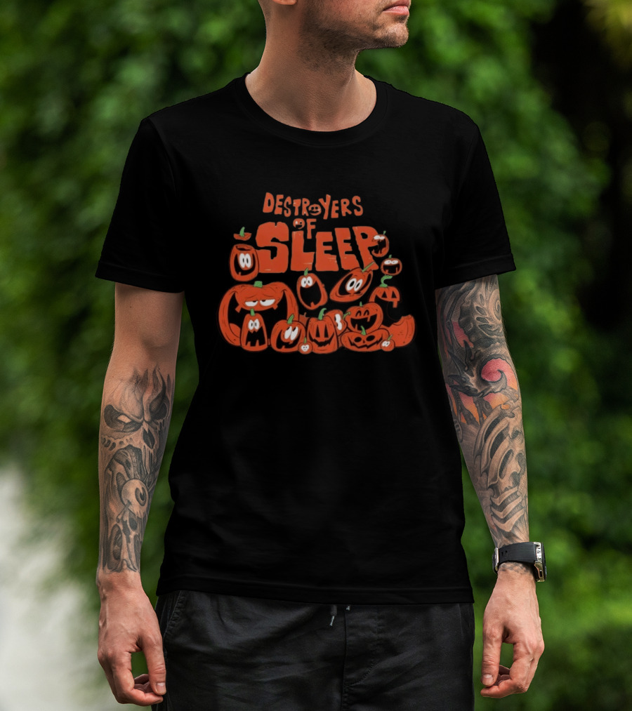 Destroyers Of Sleep Pumpkins Halloween Spooky Faces T-Shirt
