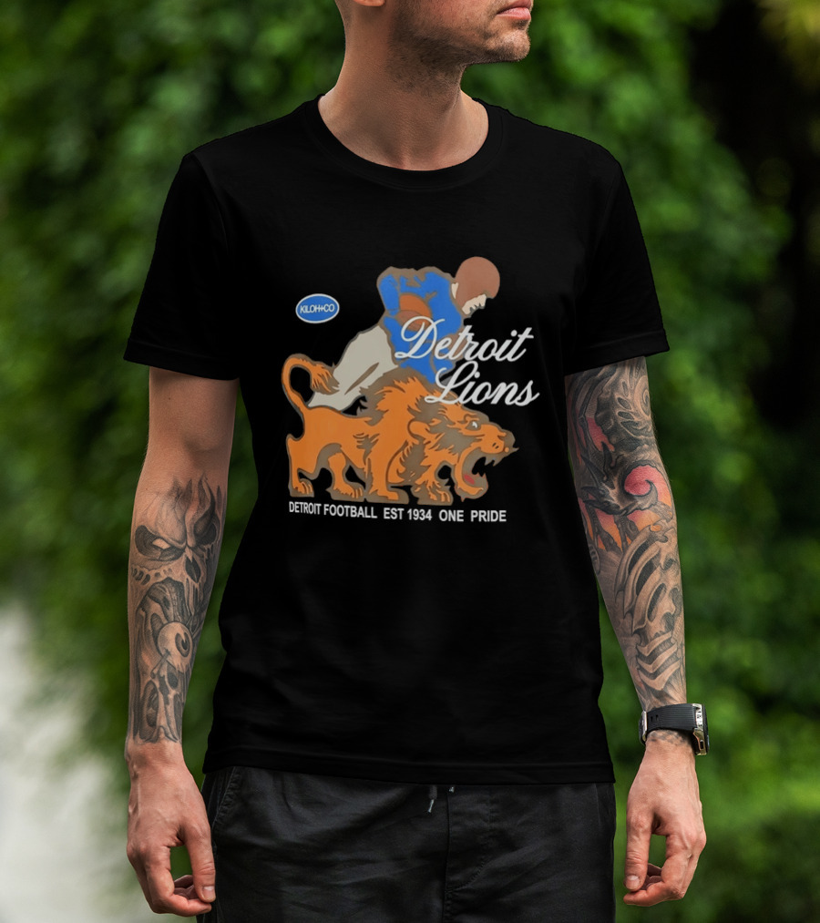Detroit Lions Football EST 1934 One Pride Vintage Style Kloh Co T-Shirt