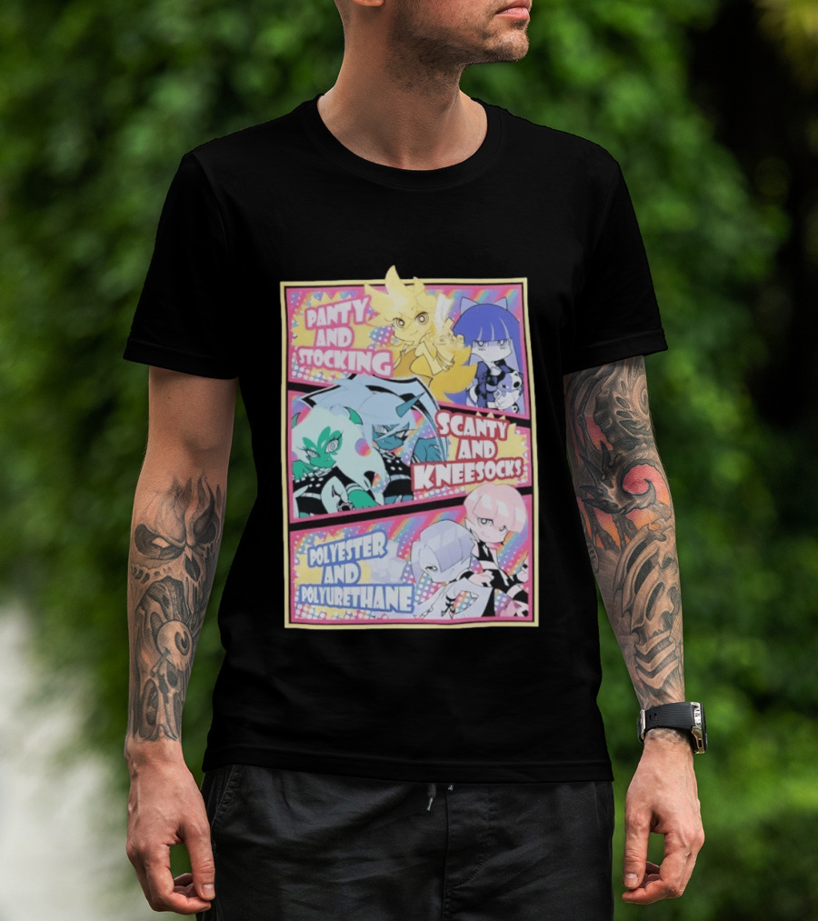 Panty And Stocking With Scanty And Kneesocks Polyester And Polyurethane T-Shirt