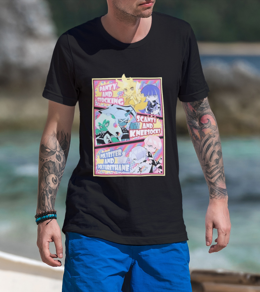 Panty And Stocking With Scanty And Kneesocks Polyester And Polyurethane T-Shirt