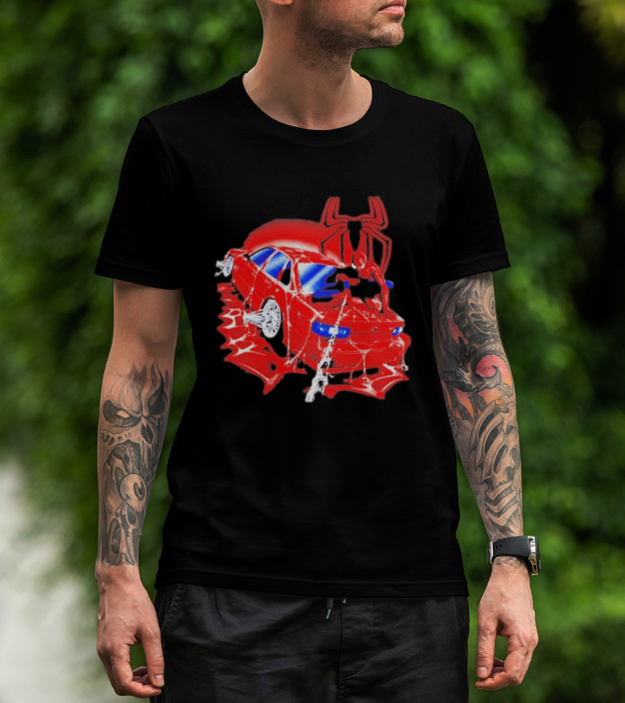 Spider Car Red Spider Man Bootleg Marvel Web T-Shirt