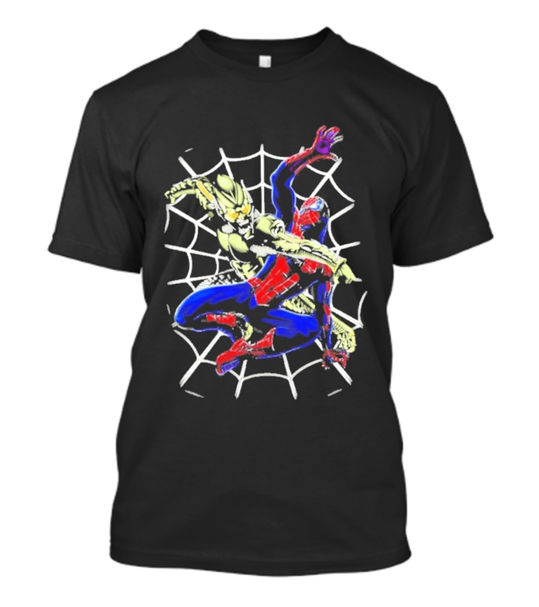 Spider Man Vs Green Goblin Battle On Web Marvel Encounter T-Shirt