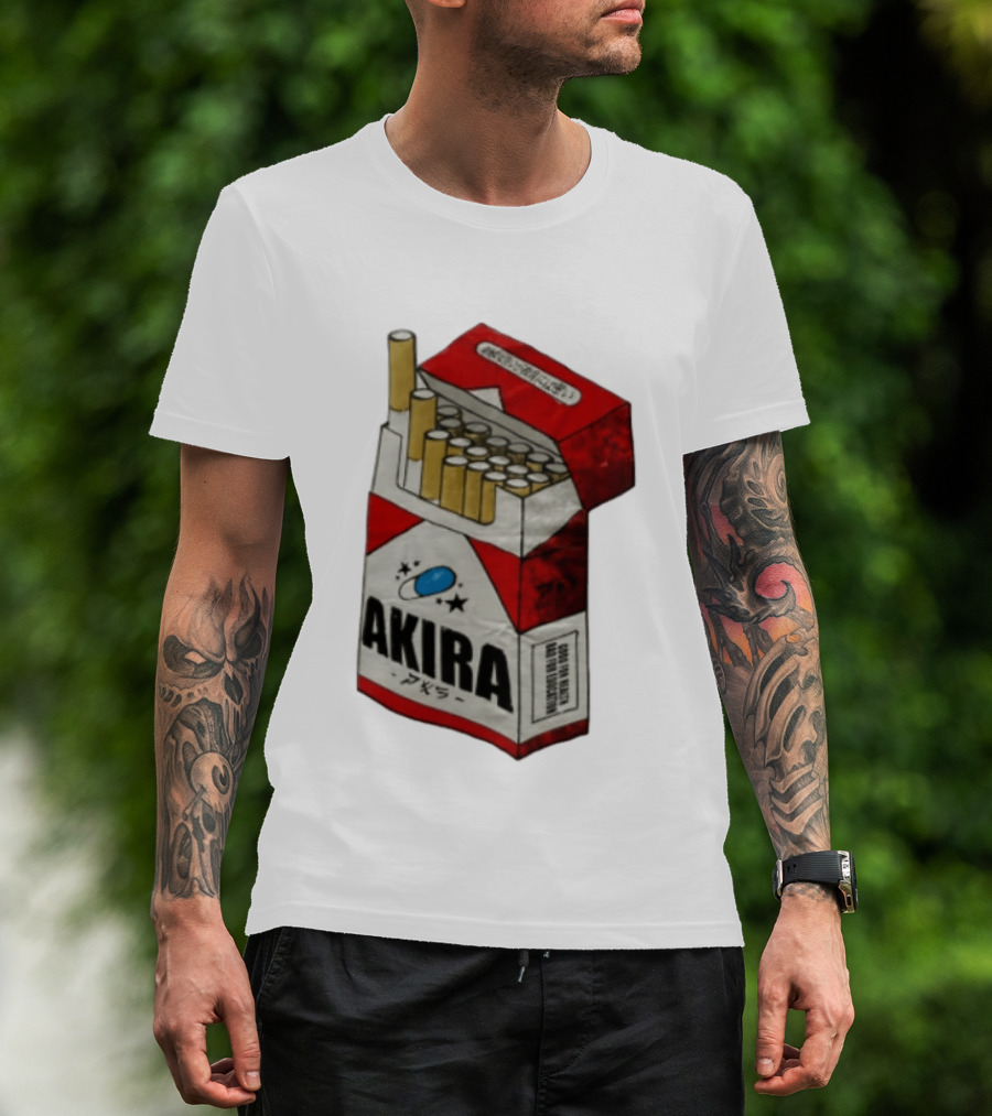 Akira Good For Health Bad For Education Cigarette Pack Capsule T-Shirt