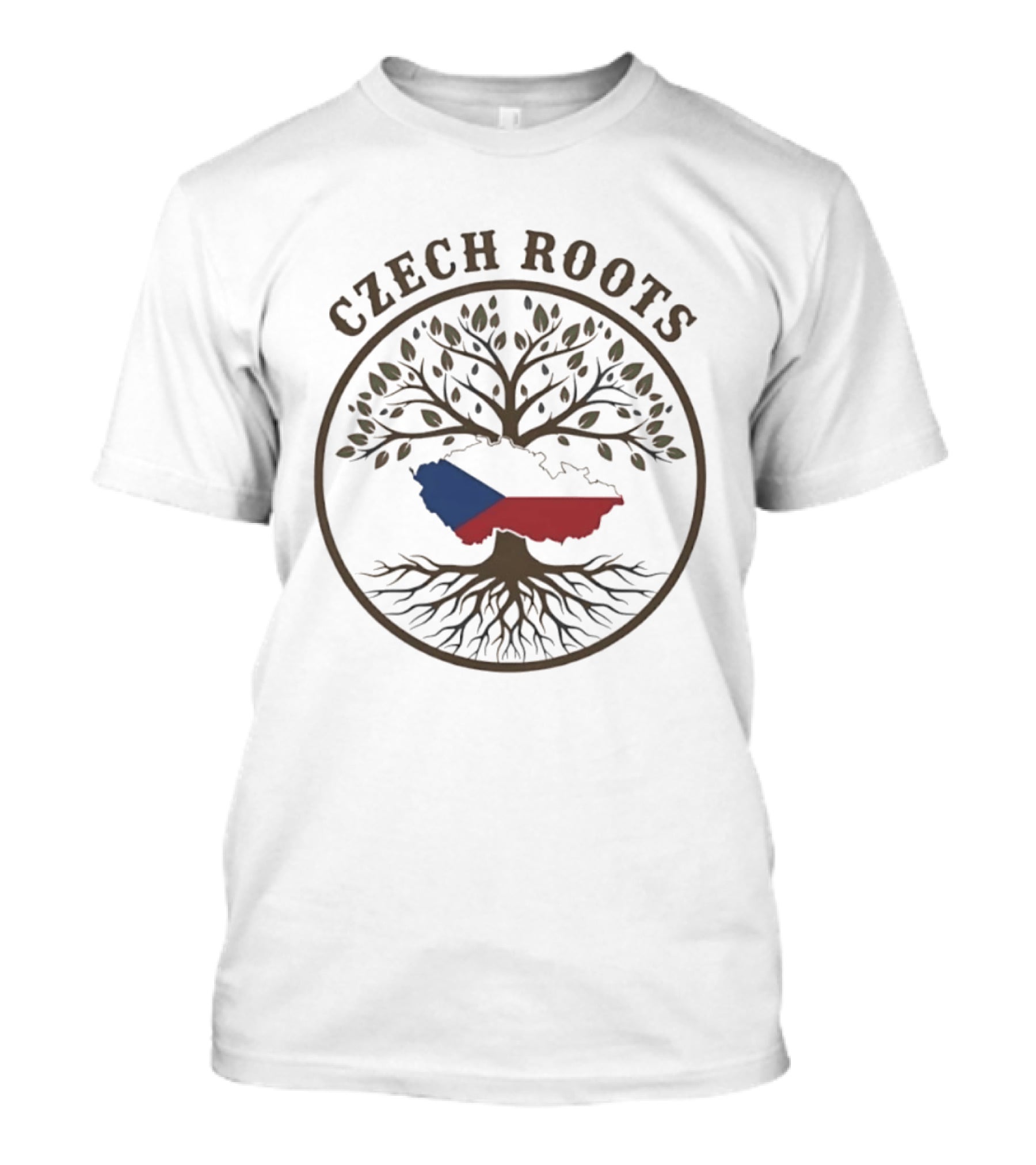 Czech Roots Tree With Czech Republic Map Flag T-Shirt