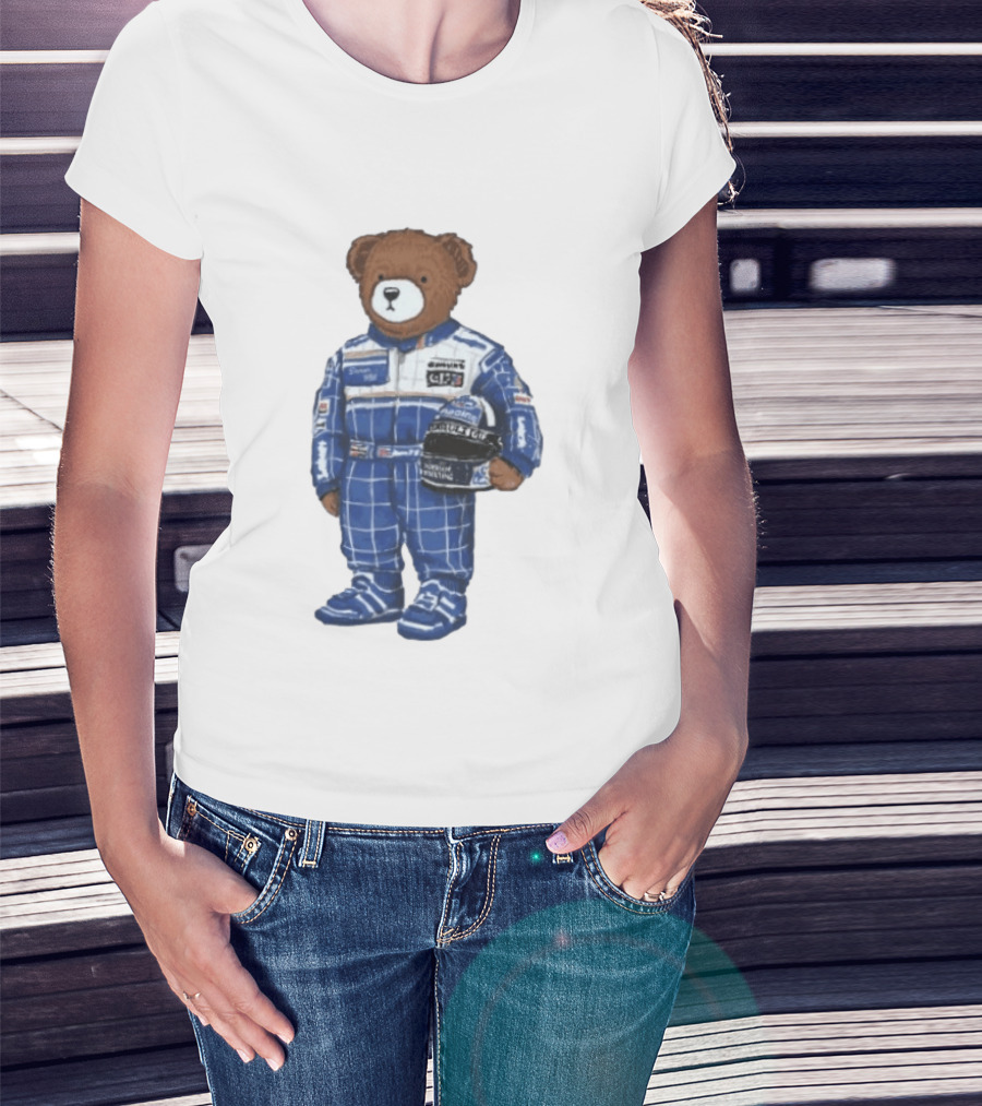 Damon Hill Williams Racing Renault Elf Polo Bear Racing Suit With Helmet T-Shirt