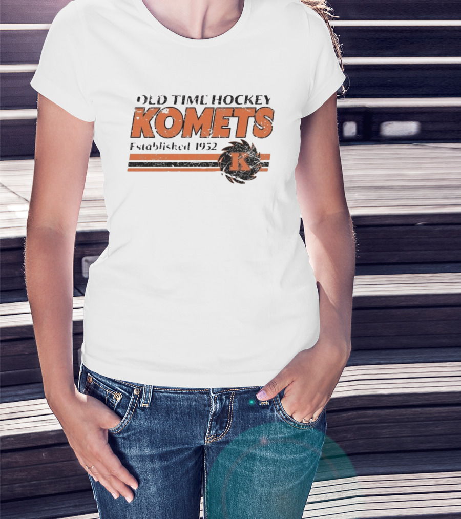 Old Time Hockey Komets Established 1952 Vintage Distressed T-Shirt