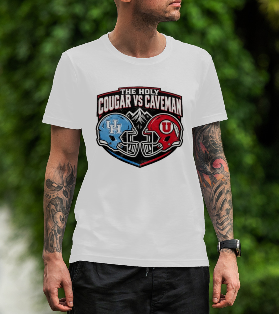 The Holy Cougar Vs Caveman UH Vs U Football Faceoff T-Shirt