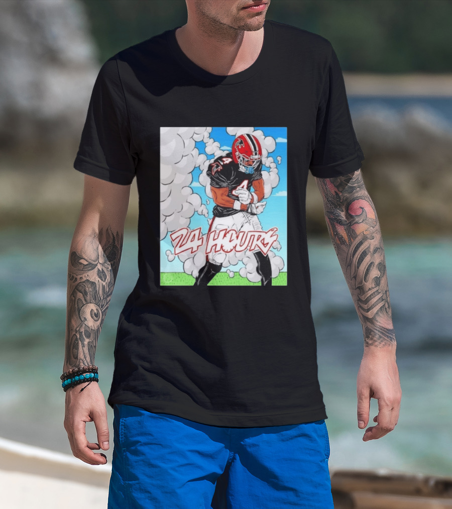 Atlanta Falcons 24 Hours Number 4 Player Game Day Action T-Shirt