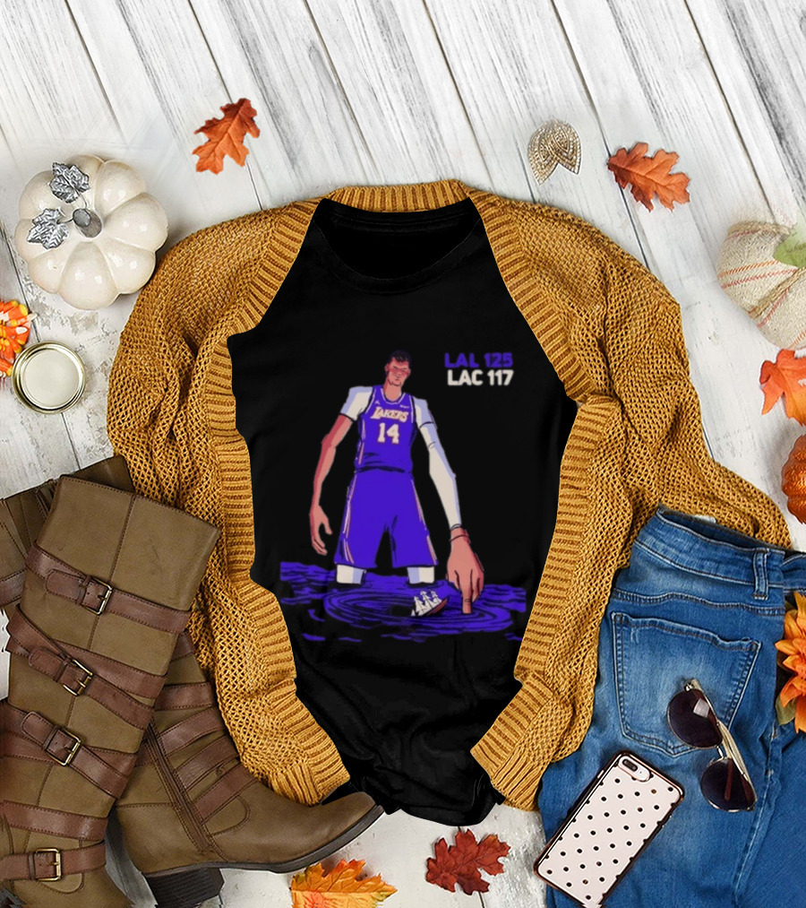 Lakers No 14 LAL 125 LAC 117 Basketball Art Player T-Shirt