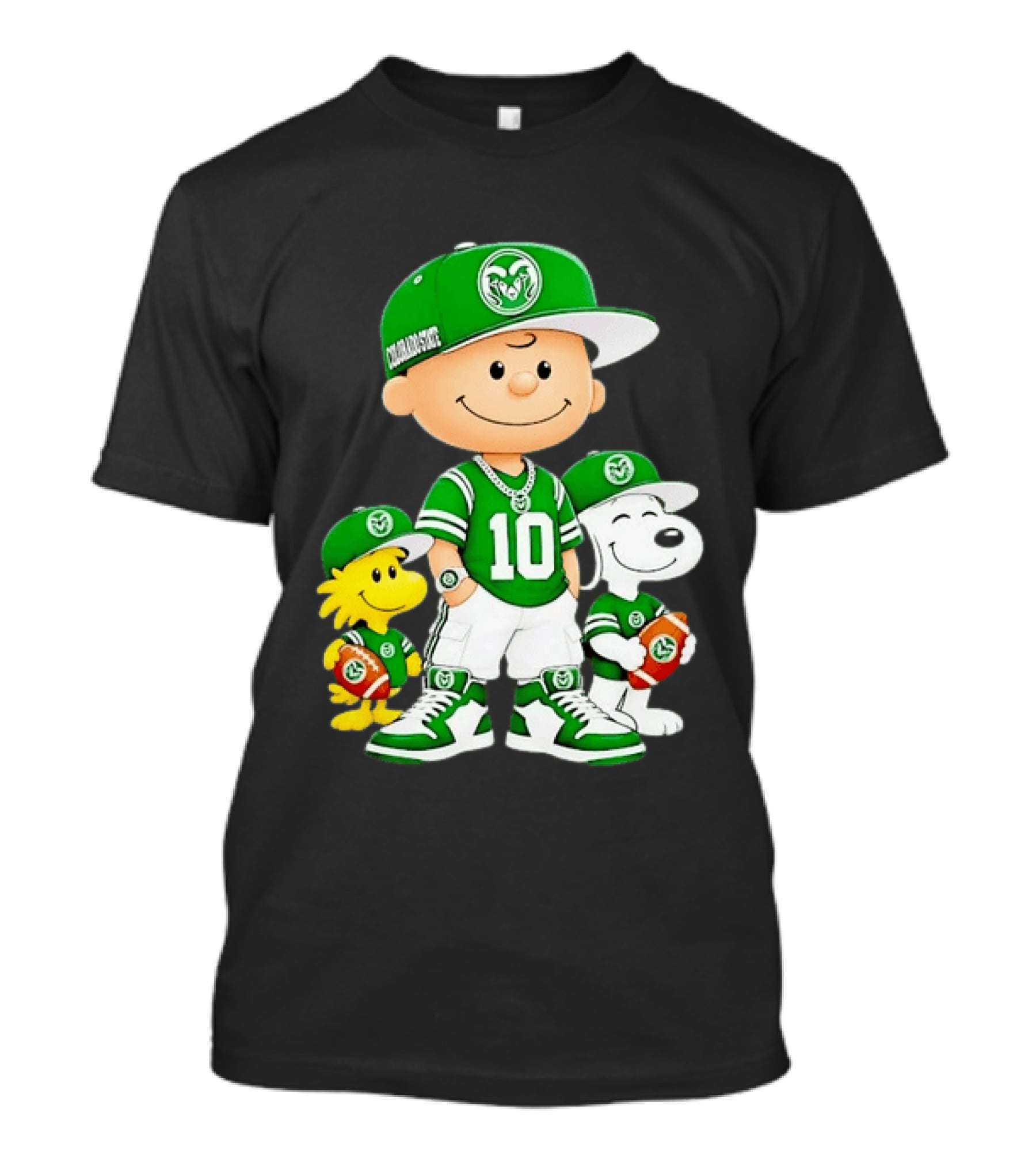 Colorado State Rams Charlie Brown Woodstock Snoopy Number 10 Football Fans T-Shirt