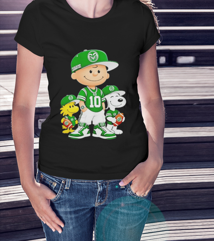 Colorado State Rams Charlie Brown Woodstock Snoopy Number 10 Football Fans T-Shirt