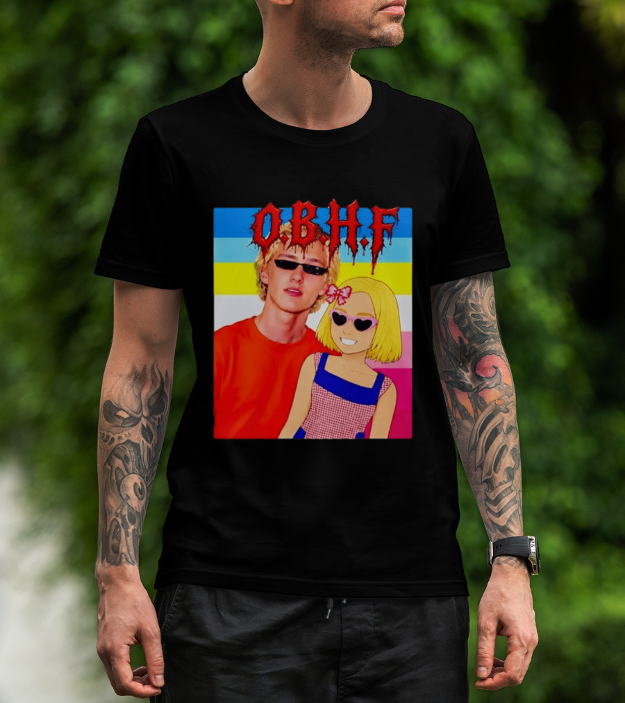 OBHF Blonde Couple Aesthetic Pixel Art Sunglasses T-Shirt