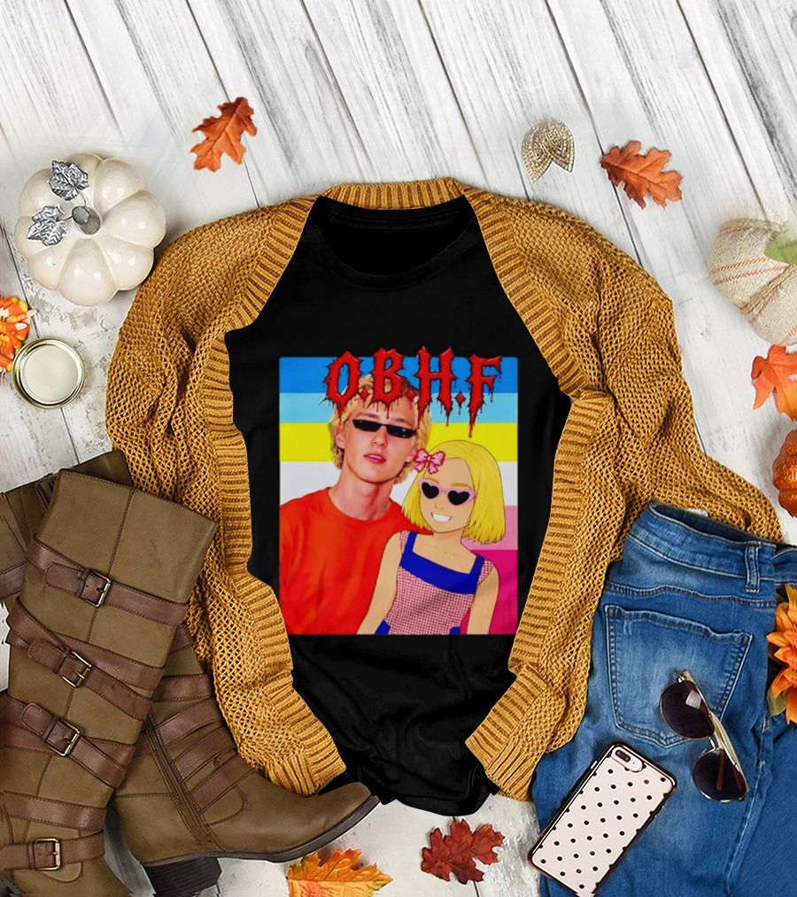 OBHF Blonde Couple Aesthetic Pixel Art Sunglasses T-Shirt