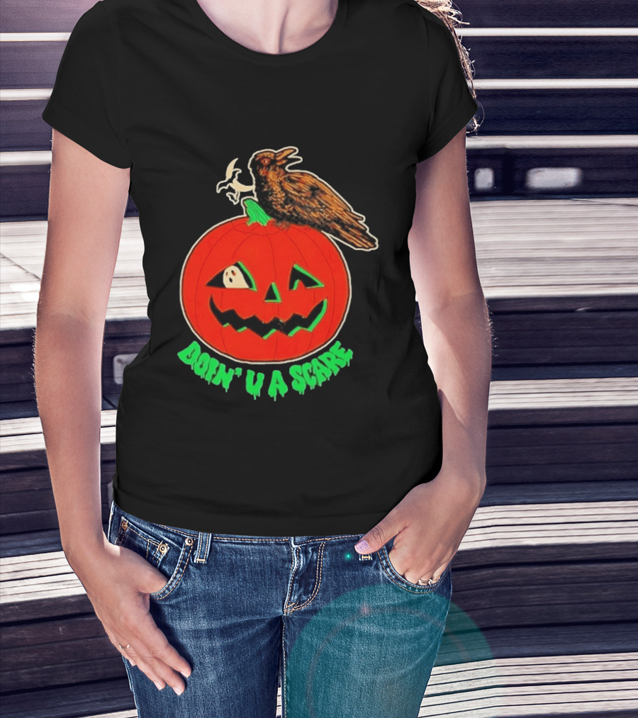 Doin' U A Scare Pumpkin Crow Halloween 2026 T-Shirt